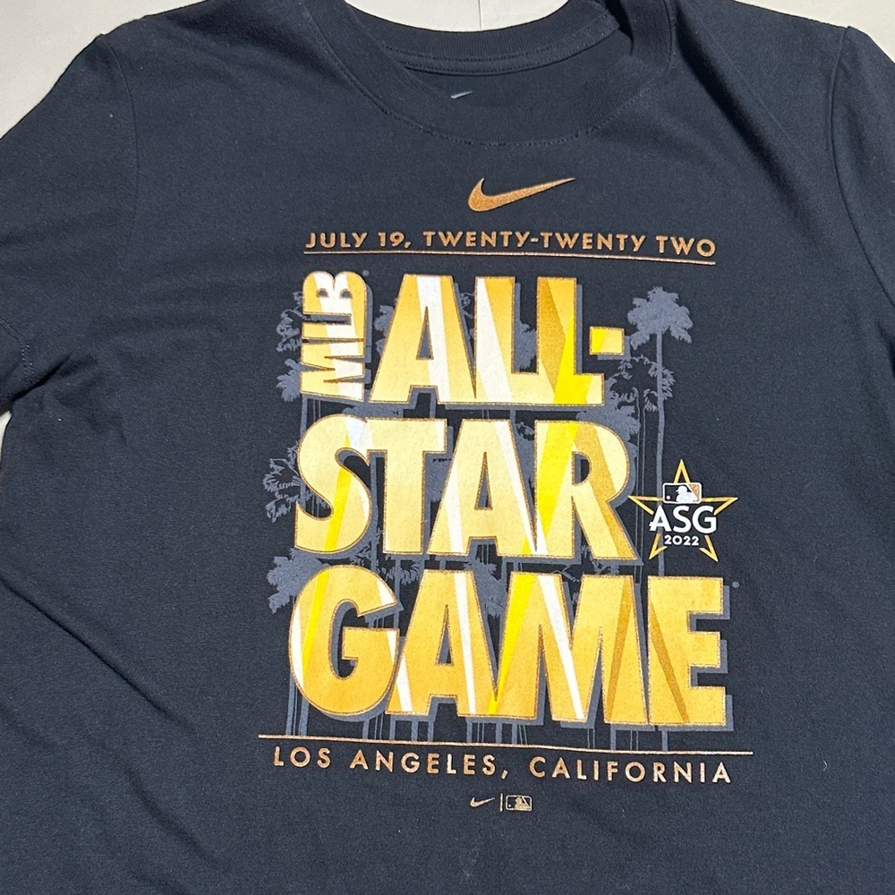 👉 Nike MLB All-Star Game 2022 Los Angeles Graphic T-Shirt Black Size M